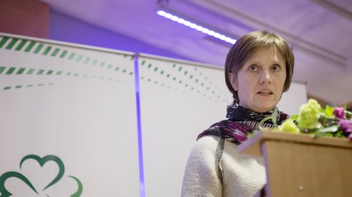 Kongsberg 20140111.
Stortingsrepresentant og senterpartipolitiker Kjersti Toppe på scenen under Senterkonferansen i Kongsberg.
Foto: Thomas Winje Øijord / NTB scanpix