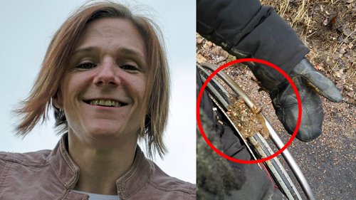DRITT: Det er ikke så morsomt å få rullestolhjulet fullt av dritt. I påsken fikk Josefine Axefall nok.
