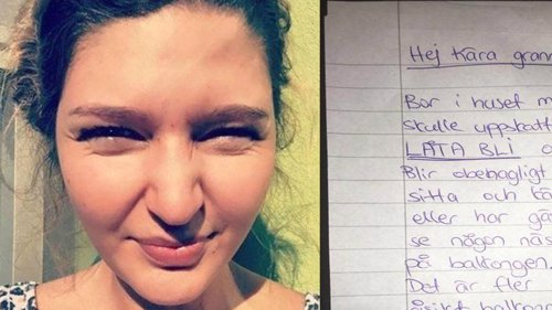 BREV: Cassandra Zellhann (26) fikk trøbbel med naboene etter at hun tok av seg bikinitoppen i stua.