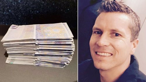 CASH I KASSA: Morten Jelsa fant fem konvolutter i postkassen. I hver av dem lå det 100 tusenlapper.