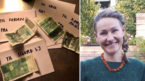 50 KRONER: Siri Eggesvik er svært godt fornøyd med gavekulturen på Sandeåsen skole.