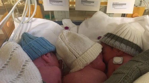 TRE SMÅ: Henrik, Amelia og Filip ble født på Rikshospitalet tirsdag ettermiddag.