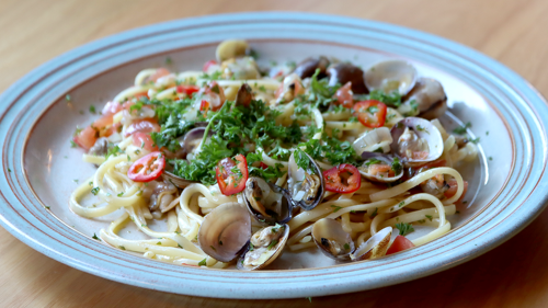 FAVORITT: Pasta med hjerteskjell er blant Christers favorittretter.