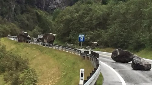 RAS: Ras på E16 i Nærøydalen i 2016.