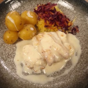 Matpdden - Torsketunger i hvit saus